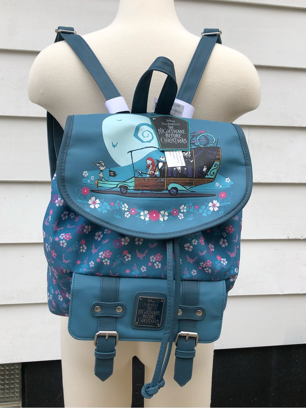 The Nightmare Before Christmas Teal Floral Backpack